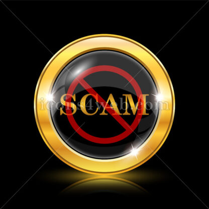 Scam Forbidden golden icon. - Website icons