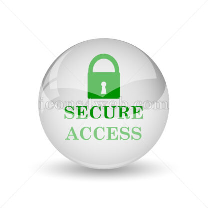 Secure access glossy icon. Secure access glossy button - Website icons