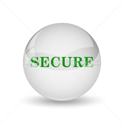 Secure glossy icon. Secure glossy button - Website icons
