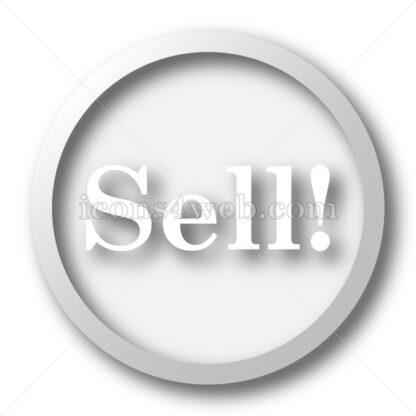 Sell white icon. Sell white button - Website icons