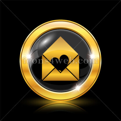 Send love golden icon. - Website icons