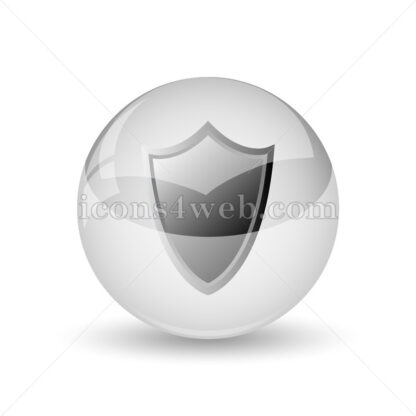 Shield glossy icon. Shield glossy button - Website icons