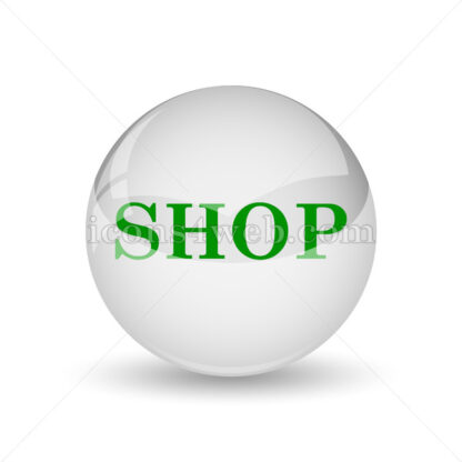 Shop glossy icon. Shop glossy button - Website icons
