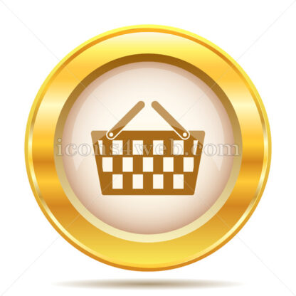 Shopping basket golden button - Website icons