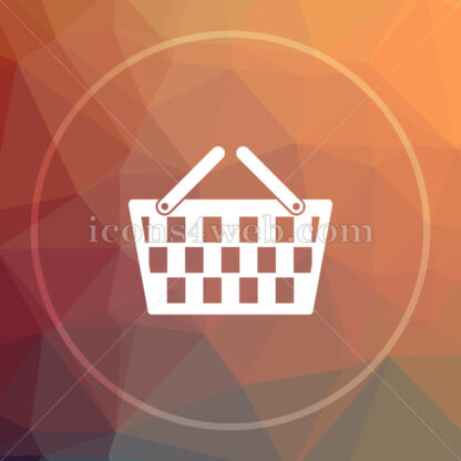 Shopping basket low poly icon. Website low poly icon - Website icons