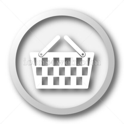Shopping basket white icon. Shopping basket white button - Website icons