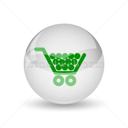 Shopping cart glossy icon. Shopping cart glossy button - Website icons