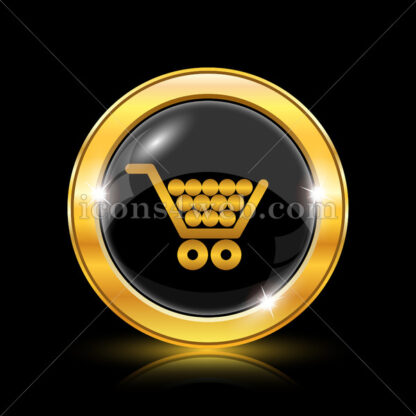 Shopping cart golden icon. - Website icons