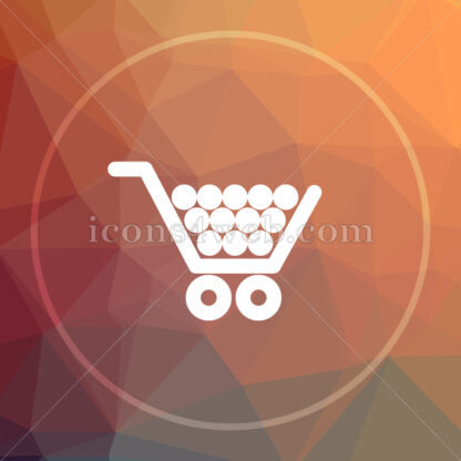 Shopping cart low poly icon. Website low poly icon - Website icons