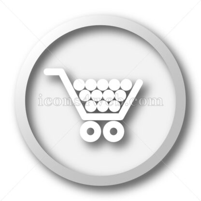 Shopping cart white icon. Shopping cart white button - Website icons