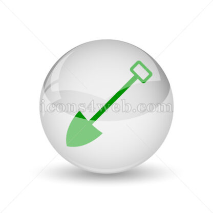 Shovel glossy icon. Shovel glossy button - Website icons