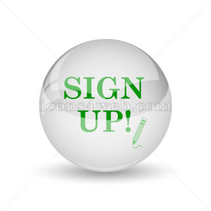 Sign up glossy icon. Sign up glossy button - Website icons