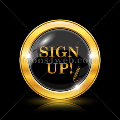 Sign up golden icon. - Website icons