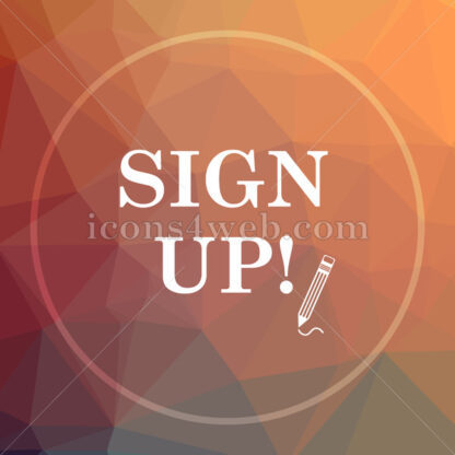 Sign up low poly icon. Website low poly icon - Website icons