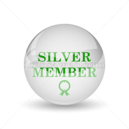 Silver member glossy icon. Silver member glossy button - Website icons