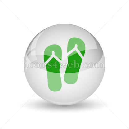 Slippers glossy icon. Slippers glossy button - Website icons