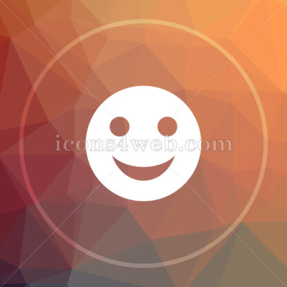 Smiley low poly icon. Website low poly icon - Website icons