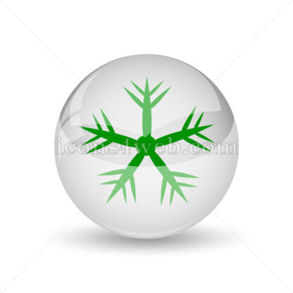 Snowflake glossy icon. Snowflake glossy button - Website icons