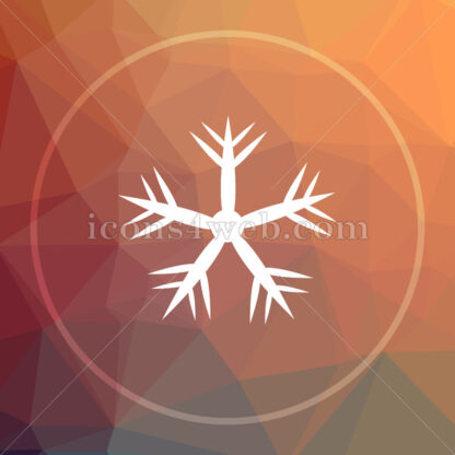 Snowflake low poly icon. Website low poly icon - Website icons