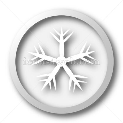 Snowflake white icon. Snowflake white button - Website icons