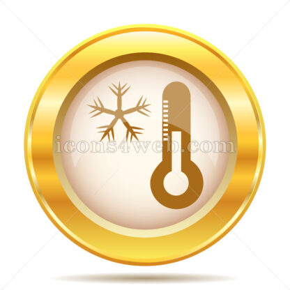 Snowflake with thermometer golden button - Website icons