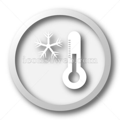 Snowflake with thermometer white icon button - Icons for website