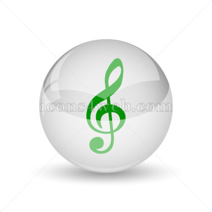 Sol key music symbol glossy icon. Sol key music symbol glossy button - Website icons