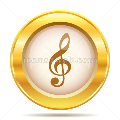 Sol key music symbol golden button - Website icons