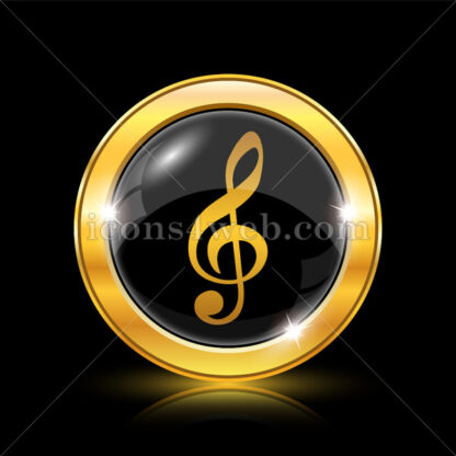 Sol key music symbol golden icon. - Website icons