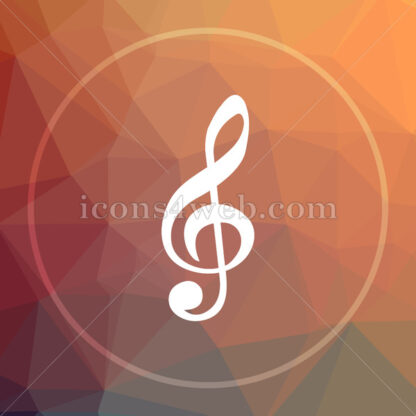 Sol key music symbol low poly icon. Website low poly icon - Website icons