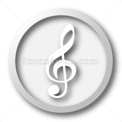 Sol key music symbol white icon. Sol key music symbol white button - Website icons