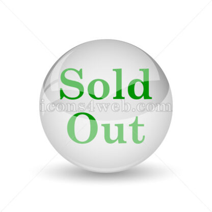 Sold out glossy icon. Sold out glossy button - Website icons