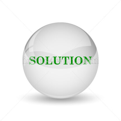 Solution glossy icon. Solution glossy button - Website icons