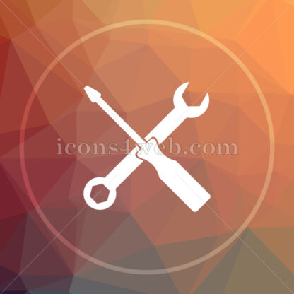 Spanner and screwdriver low poly icon. Website low poly icon - Website icons