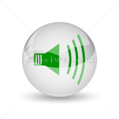 Speaker glossy icon. Speaker glossy button - Website icons
