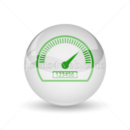 Speedometer glossy icon. Speedometer glossy button - Website icons