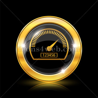 Speedometer golden icon. - Website icons