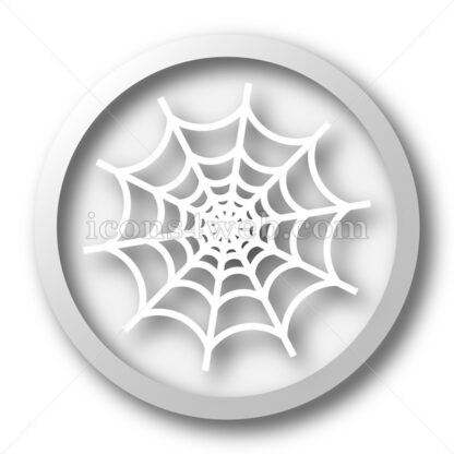 Spider web white icon. Spider web white button - Website icons