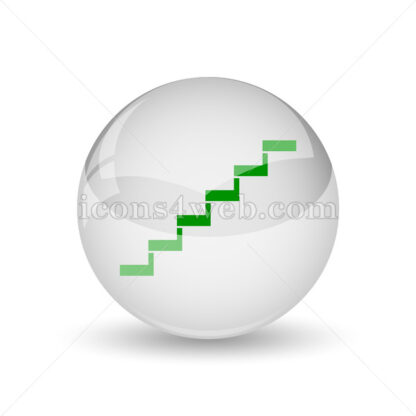 Stairs glossy icon. Stairs glossy button - Website icons