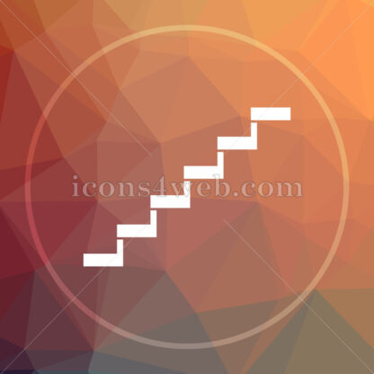 Stairs low poly icon. Website low poly icon - Website icons