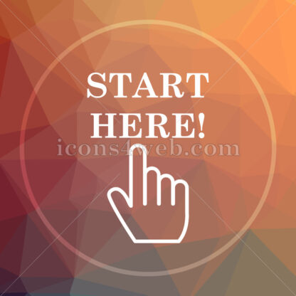 Start here low poly icon. Website low poly icon - Website icons