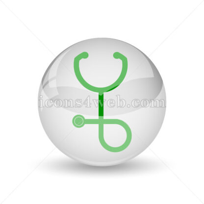 Stethoscope glossy icon. Stethoscope glossy button - Website icons