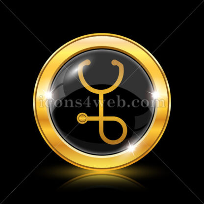 Stethoscope golden icon. - Website icons