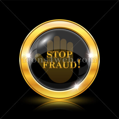Stop fraud golden icon. - Website icons