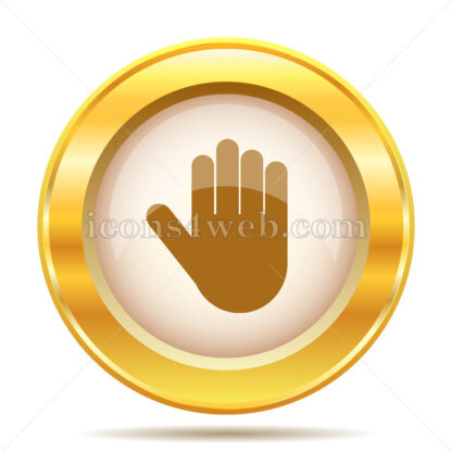 Stop hand golden button - Website icons