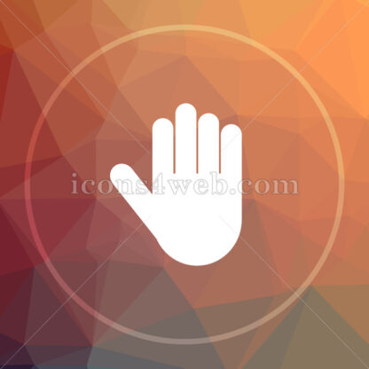 Stop hand low poly icon. Website low poly icon - Website icons