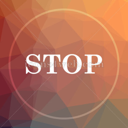 Stop low poly icon. Website low poly icon - Website icons
