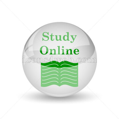 Study online glossy icon. Study online glossy button - Website icons