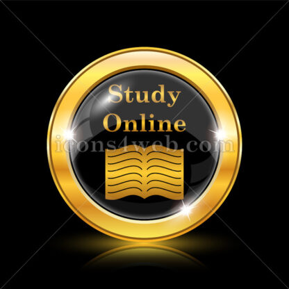 Study online golden icon. - Website icons