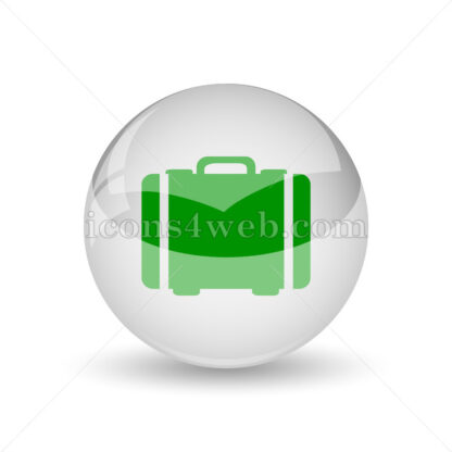 Suitcase glossy icon. Suitcase glossy button - Website icons